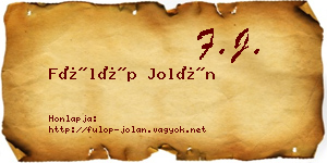 Fülöp Jolán névjegykártya