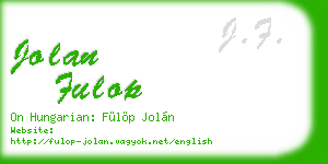 jolan fulop business card